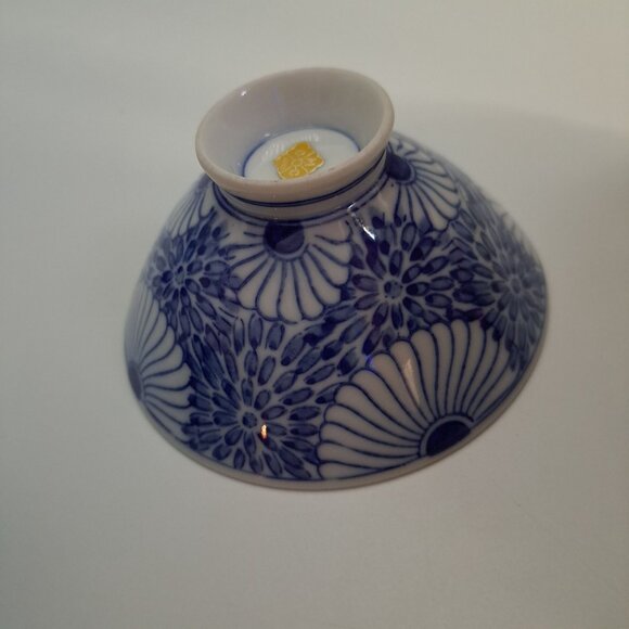 Vintage Otagiri Blue White Floral Ceramic Rice Bowl - Picture 16 of 16